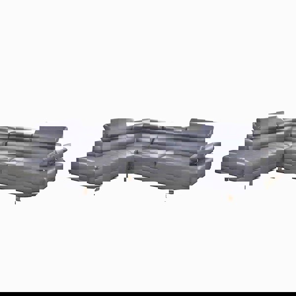 SQUAREBOXX Fidenza Leather Corner Sofa in Grey