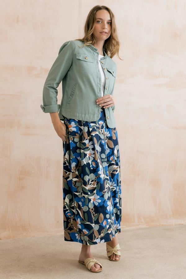 Lily & Me Seren Stretch Cotton Twill Jacket Silver Sage