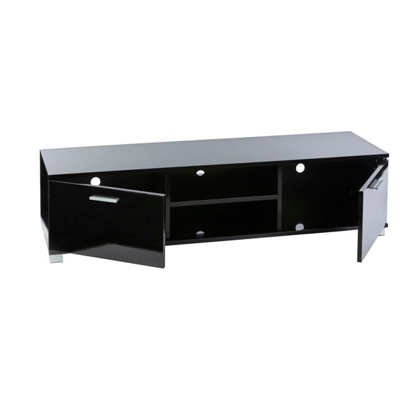 MMT Furniture Designs Modern Black 140cm Matt Gloss TV Stand Cabinet Suitable for 40 - 65 Inch 4K LED Flat Screen TV's