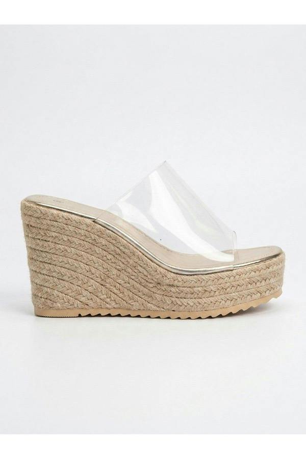 Rosa Womens Espadrille Wedge Sandals - Clear