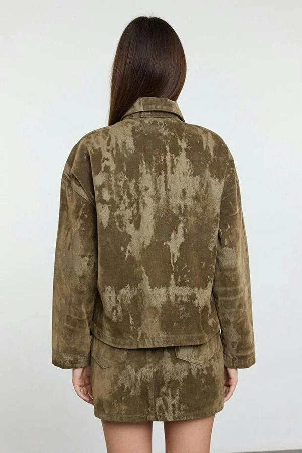 WOVCOR Suede-Look Denim Jacket