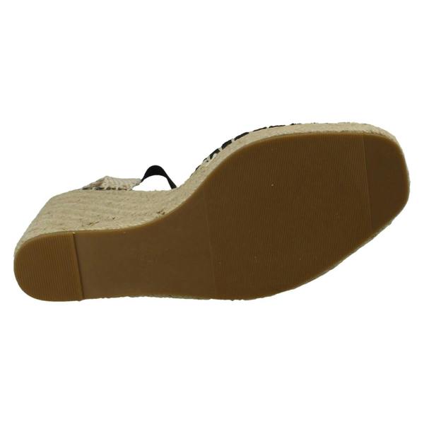 Savannah Ladies Savannah High Wedge Espadrille Slip On Summer Shoes Sandals F2305
