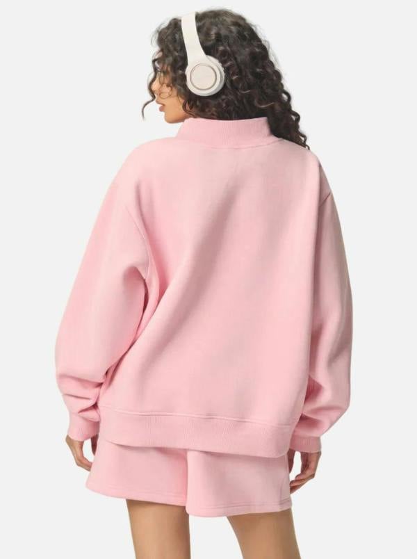 Anniou Heavyweight Fleece Mock Neck Pullover