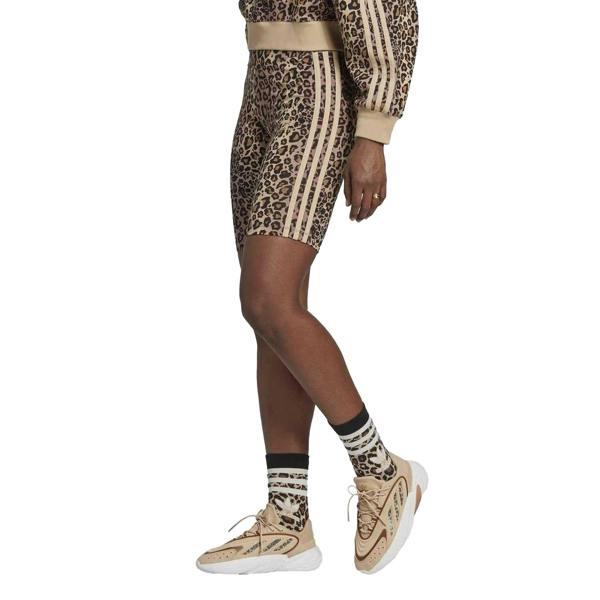 Adidas Womens/Ladies Leopard Print Cycling Shorts - Brown - 