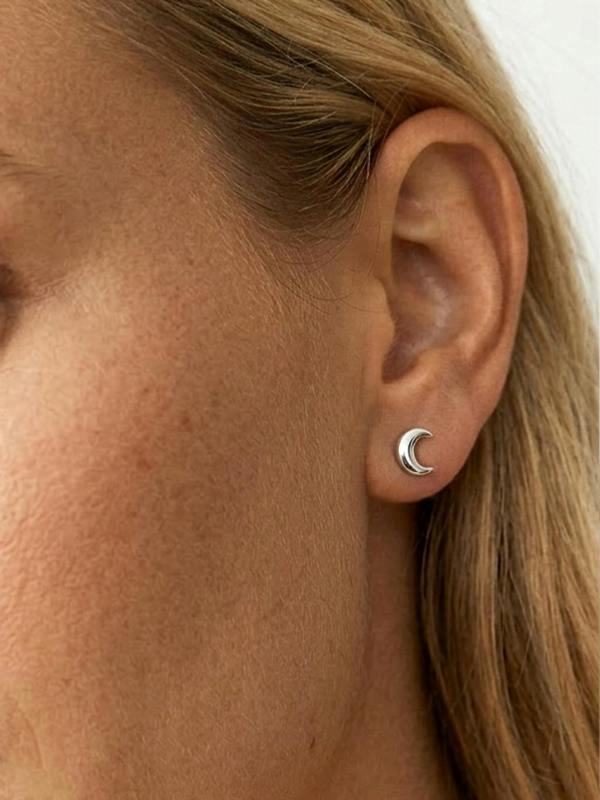 MUCHV Moon Stud Earrings