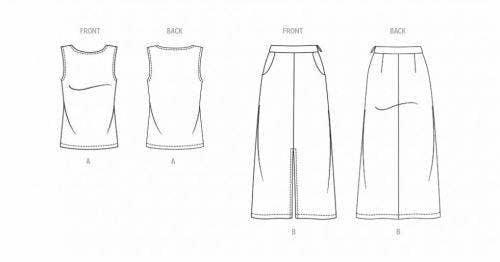 New Look Sewing Pattern 6757, Tops, Skirts for Women, 10-12-14-16-18-20-22 - Easy