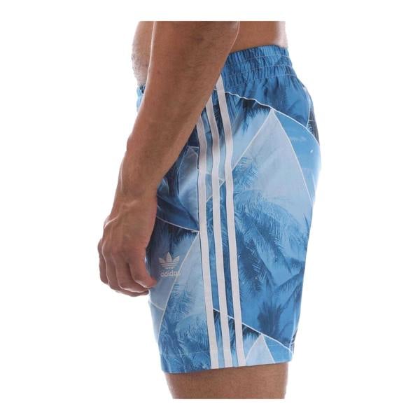 Adidas Mens Originals Palm Print Regular Swim Shorts - Navy - 