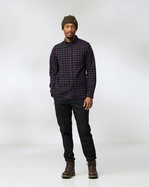 Fjallraven Övik Flannel Mens Long Sleeve Shirt - Dark Navy 555 | CHO | Designer Mens Shirts
