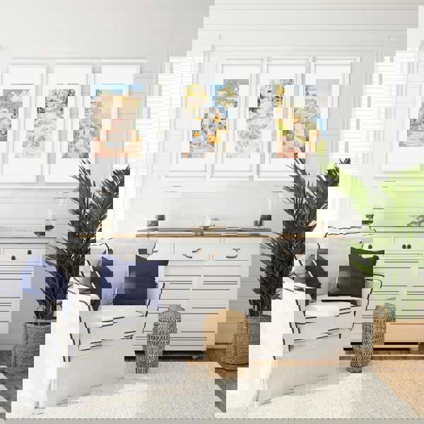 Color Painting For Living Room | Set of 3 Beach Decor Wall art Prints