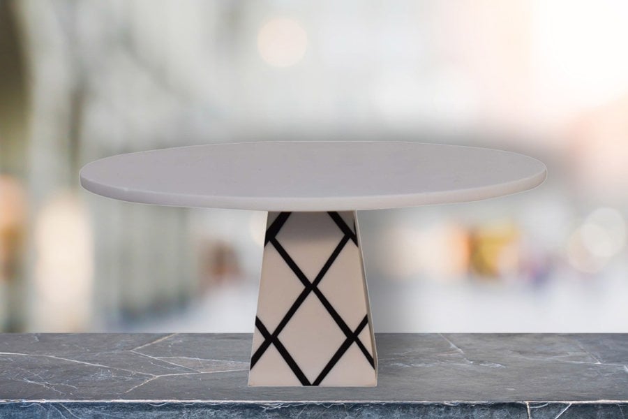 Artisan Furniture White Resin Cake Stand