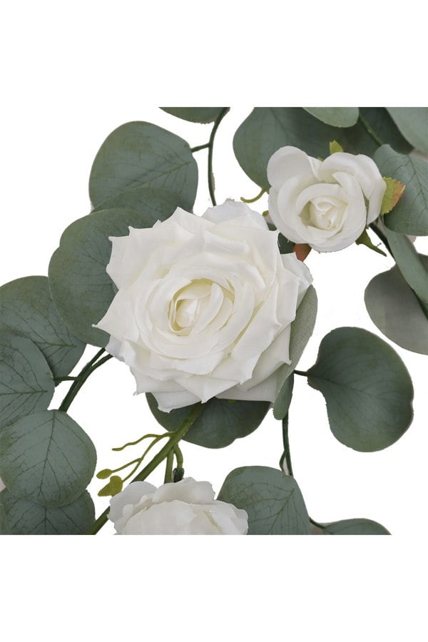 Living and Home 185cm Artificial Rose Eucalyptus Garland Vine Wall Hanging Decor