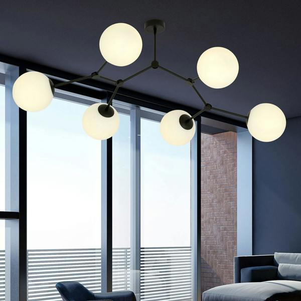Emibig SPACE Ceiling lamp  6 x E14 Black with White Shade
