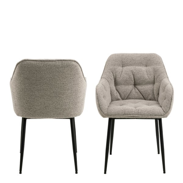 Furniture To Go Brooke Dining Chair with Armrest in Monza Beige Set of 2