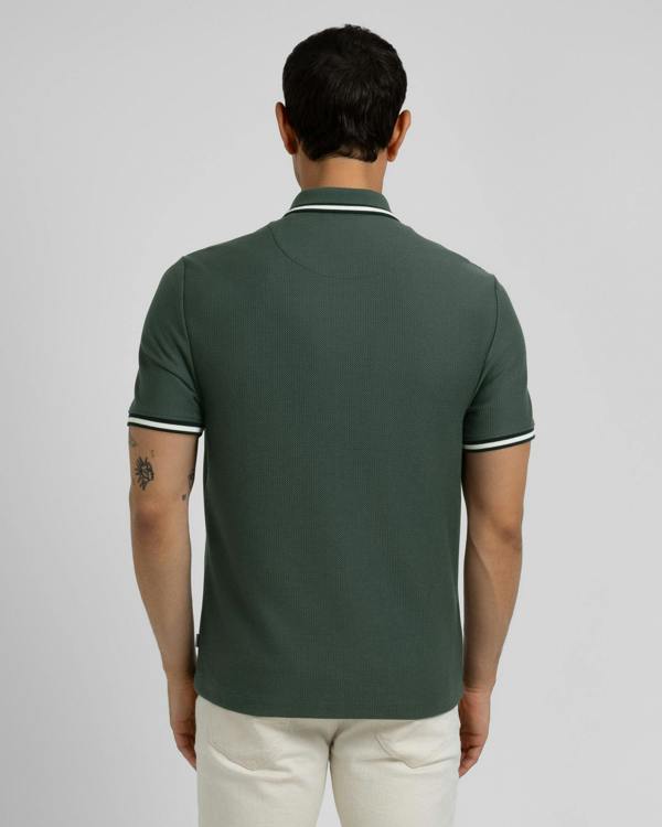 Steel & Jelly Tolworth - Textured Polo Shirt With Contrast Rib