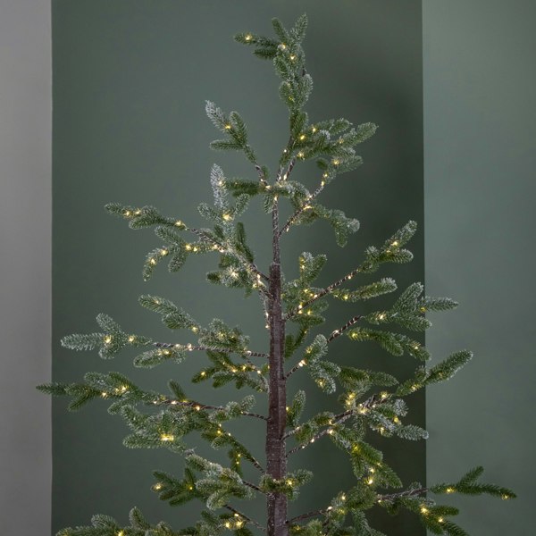 Samuel Alexander 8ft (2.40m) Tall Light up Christmas Snow Tree with 412 Warm White LEDs