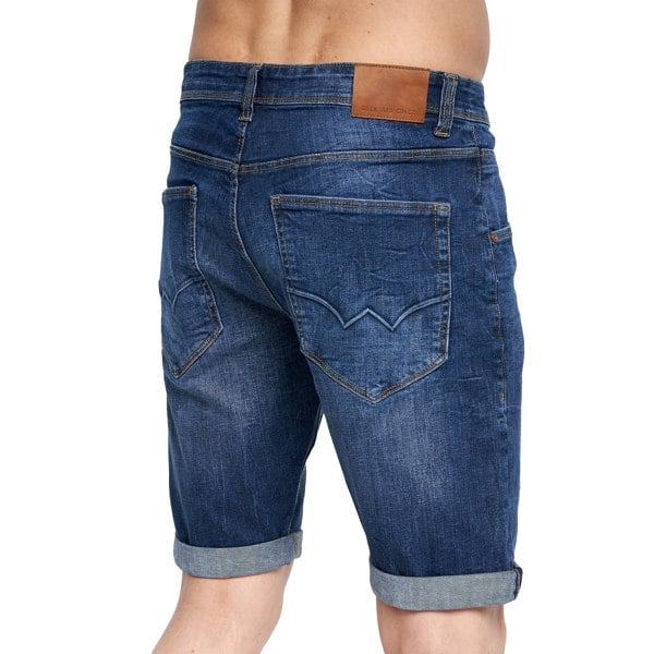 Duck and Cover Mens Mustone Denim Shorts - Dark Wash