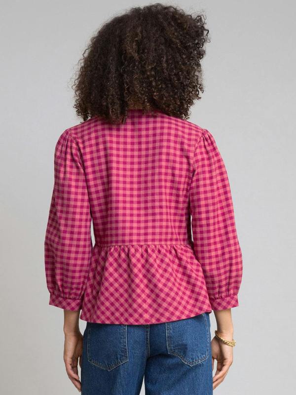 Kite Womens Organic Damson Check Worgret Flannel Blouse