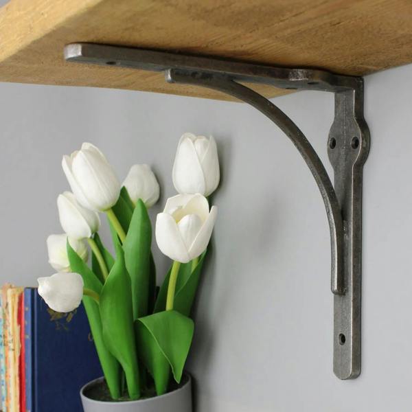 Pair of Antique Cast Iron Heavy Duty Gallows Shelf Brackets