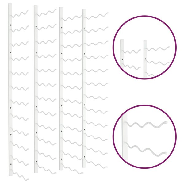 Berkfield Wall Mounted Wine Rack for 36 Bottles 2 pcs White Iron