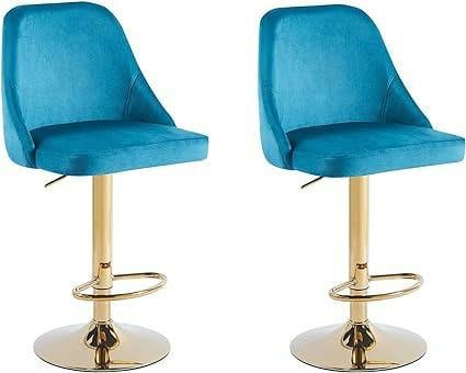 HYGRAD BUILT TO SURVIVE Adjustable Velvet Swivel Bar Stools – Set of 2 | HYGRAD®