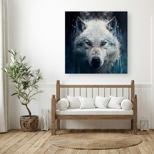 Warren Reed White Wolf Face Splash Art Canvas