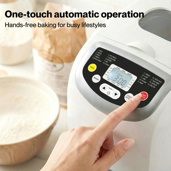 Spector Bread Maker 2lb Loaf Machine with 19 Programmer Timer 3 Crust Non-Stick