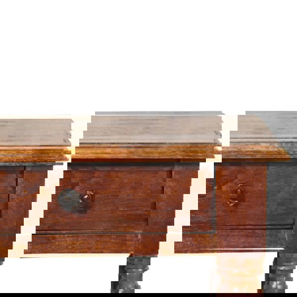 Artisan Furniture Solid Wood Turned Legs Chestnut 1 Drawer Side Table