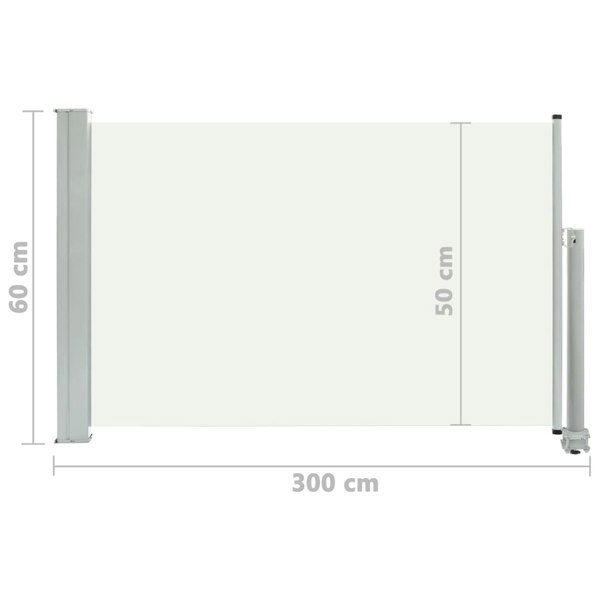 Berkfield Patio Retractable Side Awning 60x300 cm Cream
