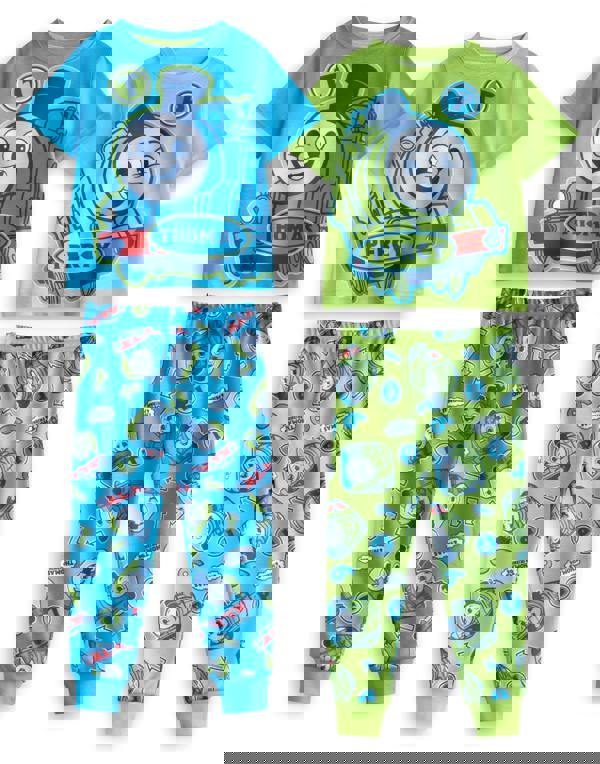 Thomas and Friends Boys Multicoloured Multi Character Multi-Pack of 2 Short Sleeve Long Leg Pyjama Set