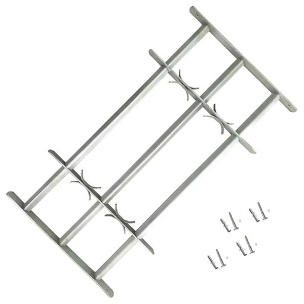 Berkfield Adjustable Security Grille for Windows with 3 Crossbars 700-1050 mm