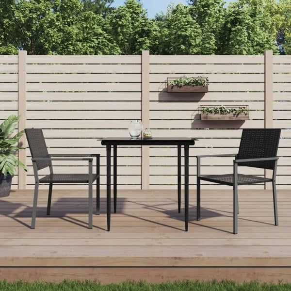Berkfield Garden Chairs 2 pcs Black 54x62.5x89 cm Poly Rattan