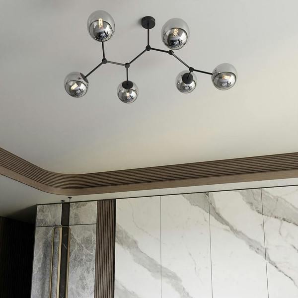 Emibig SPACE Ceiling lamp  6 x E14 Black with Graphite Shade
