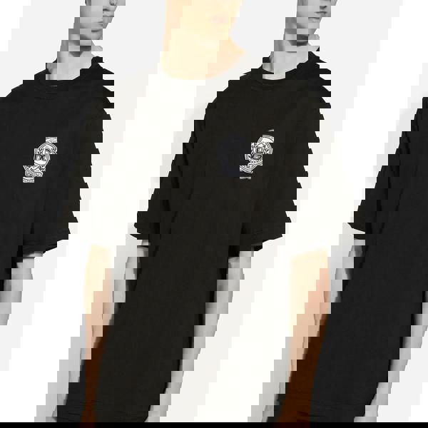 Dolce & Gabbana Roman Numerals Crest Embroidered Logo T-Shirt   in  Black