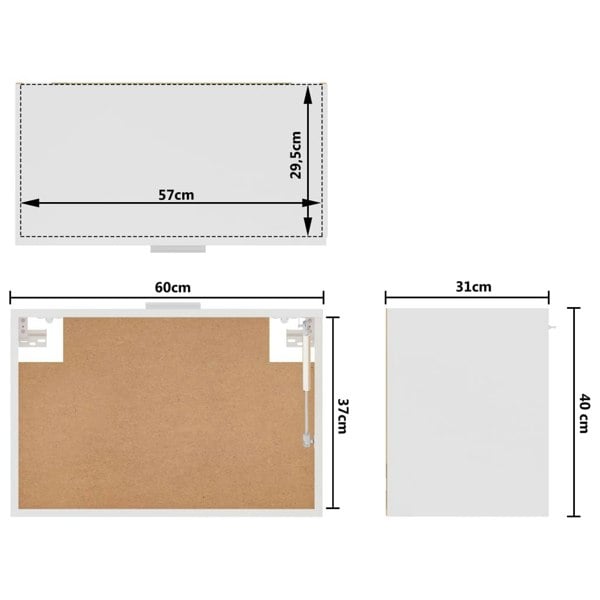 Berkfield Hanging Cabinet White 60x31x40 cm Engineered Wood