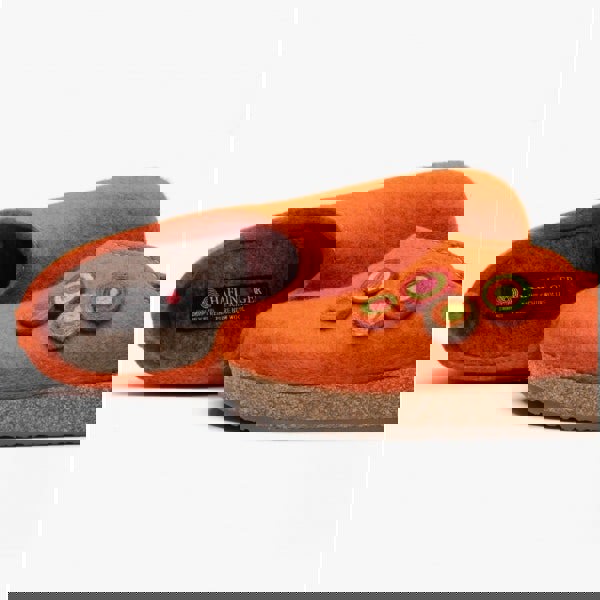 Haflinger KANON Womens Felt Wide Fit Mule Slippers Rust