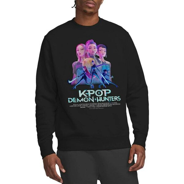 K-Pop Demon Hunters Unisex Adult Huntr/X Poster Sweatshirt - Black