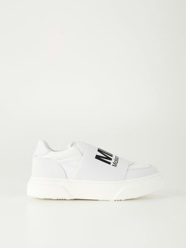 MM6 Unisex Kids MM6 Logo Slip On Trainers in Silver
