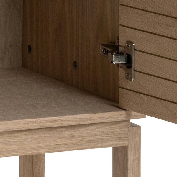 Wyld Haus Nakskov White Oak Wood Panelled Cabinet 2 Doors 4 Shelves