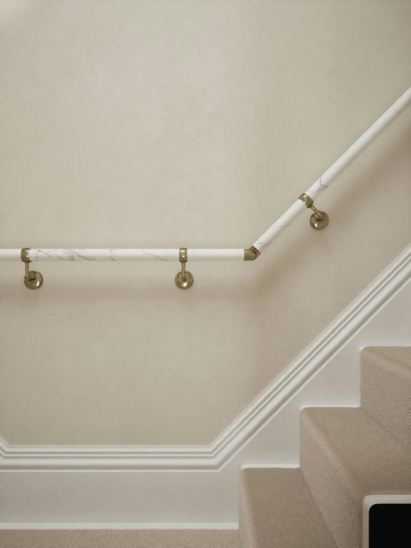 Handrails Direct Montford Soft White Marble T Shape Handrail