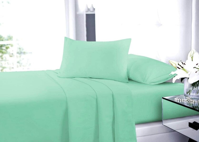 Night Zone Polycotton Flat Sheet – Soft Easy Care Bed Linen for Everyday Use - Mint Green