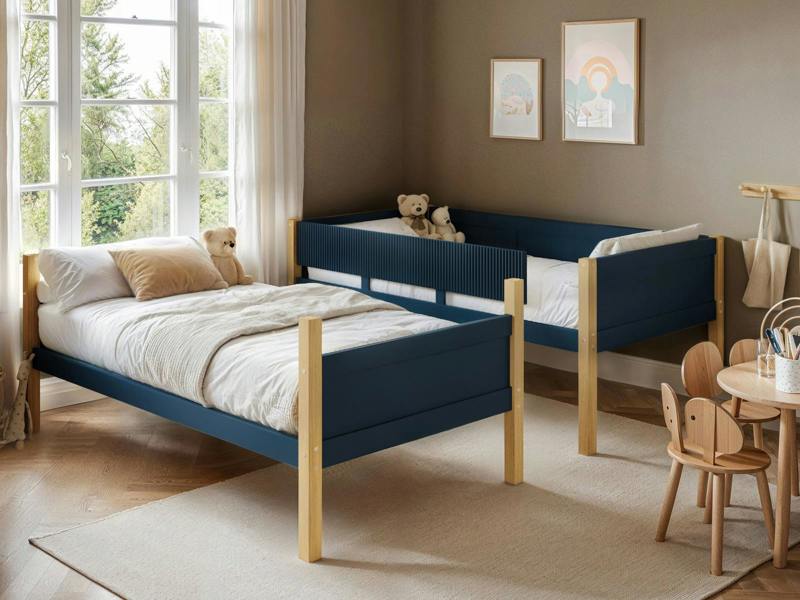Flair Mateo Detachable Ribbed Bunk Bed White