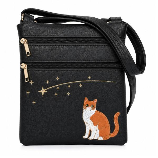 Fores Collection Cat Appliqué Crossbody Bag