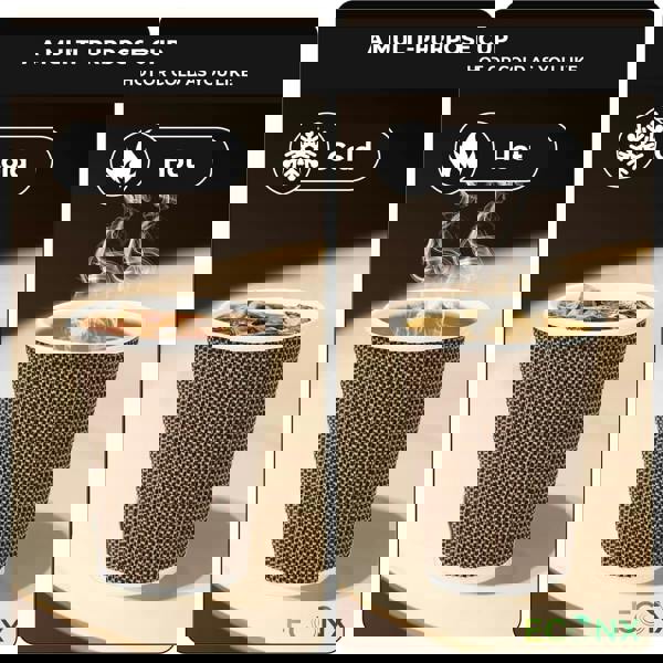 ECONX 12oz Coffee Paper Cup VIP Designed 3PLY Disposable Coffee Cup for Takeaway Hot Drinks Brown