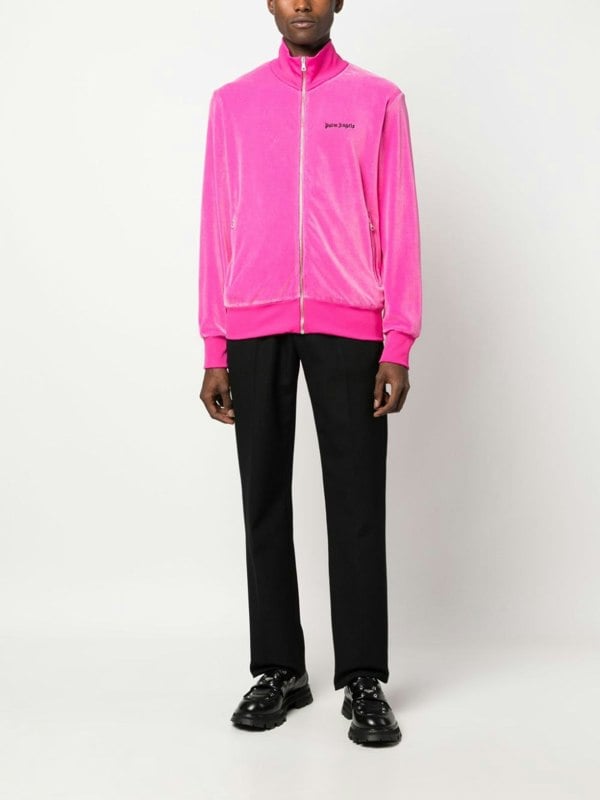 Palm Angels Velvet Track Jacket Pink - Supplied FashionPALM ANGELS