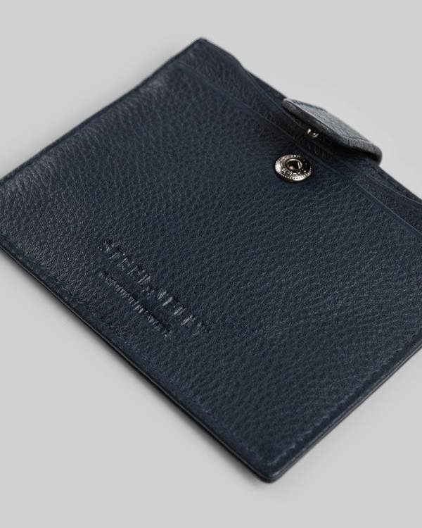 Steel & Jelly Leather Card Holder With Popper Fastening