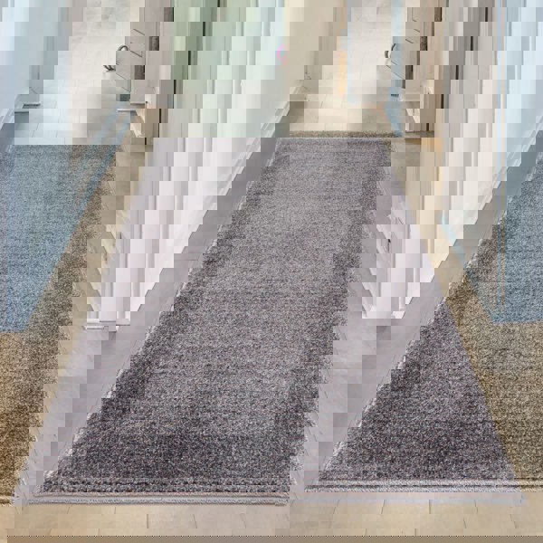 Modern Living Room Rug Bordered Design in Grey | The Rugs