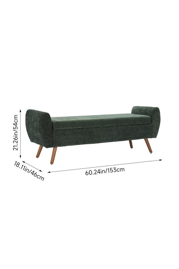 Living and Home Chenille Upholstered Storage Bench