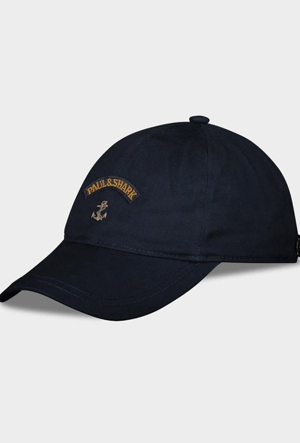 Paul & Shark Men's Cotton Baseball cap with Metal Anchor Badge - Navy
