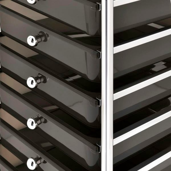 Berkfield 10-Drawer Mobile Storage Trolley Black Plastic