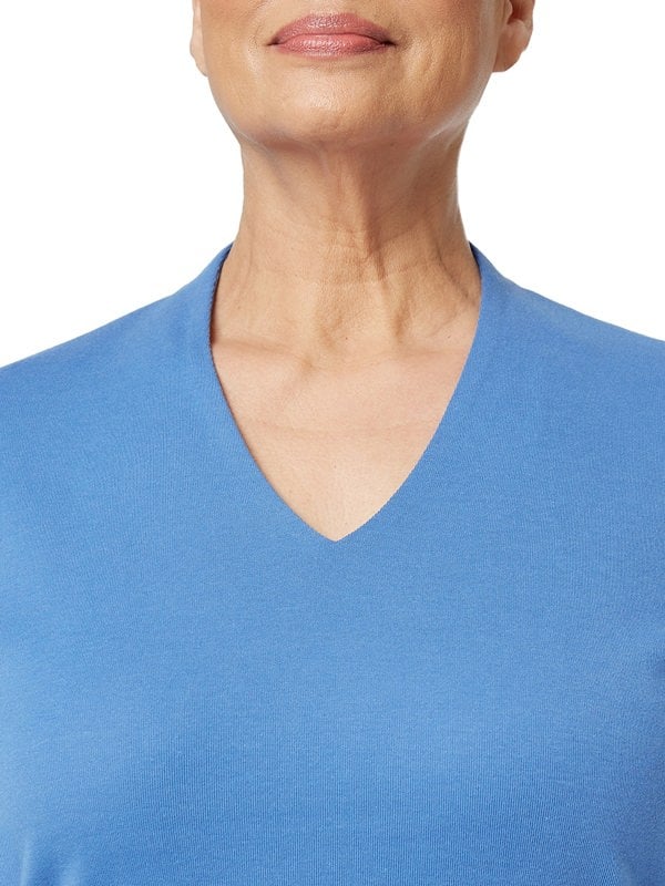 PennyPlain High Back V-neck Top - Light Ultramarine